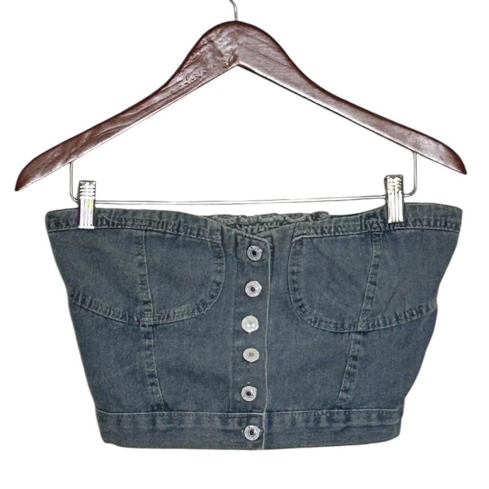 Vintage Jeans denim crop corset size small